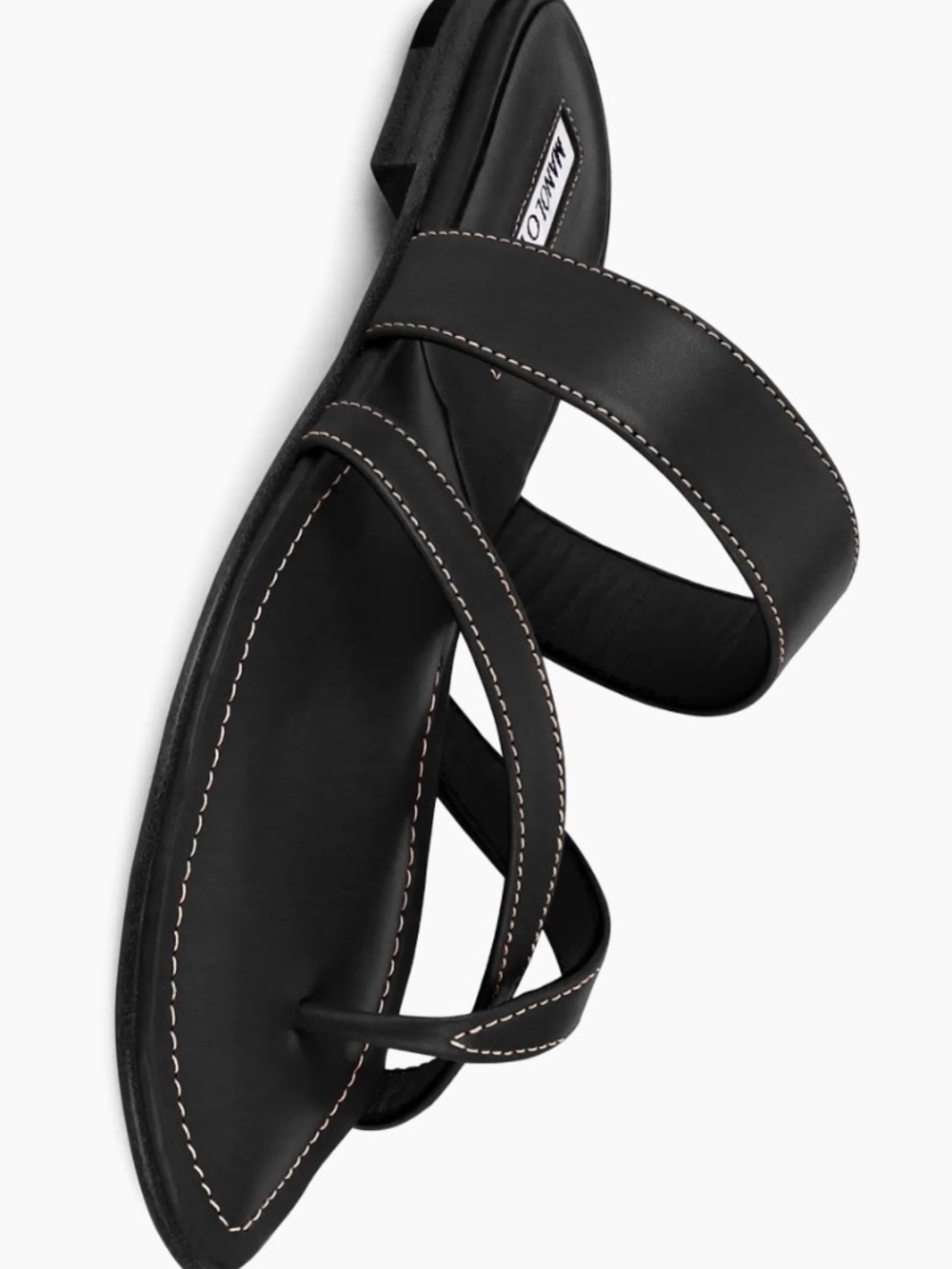 Manolo Blahnik Susa Leather Thong Sandals - Picture 1 of 3